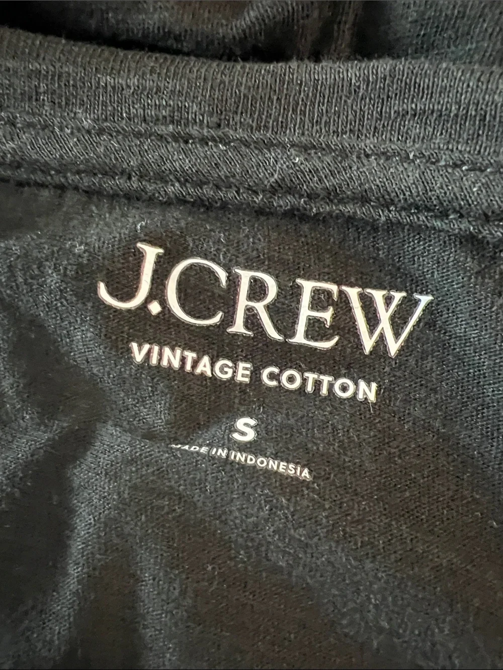 J. Crew Vintage Cotton Classic V Neck Black Tee size Small
